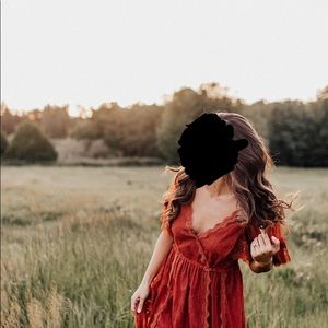 Free People burnt orange lace dress